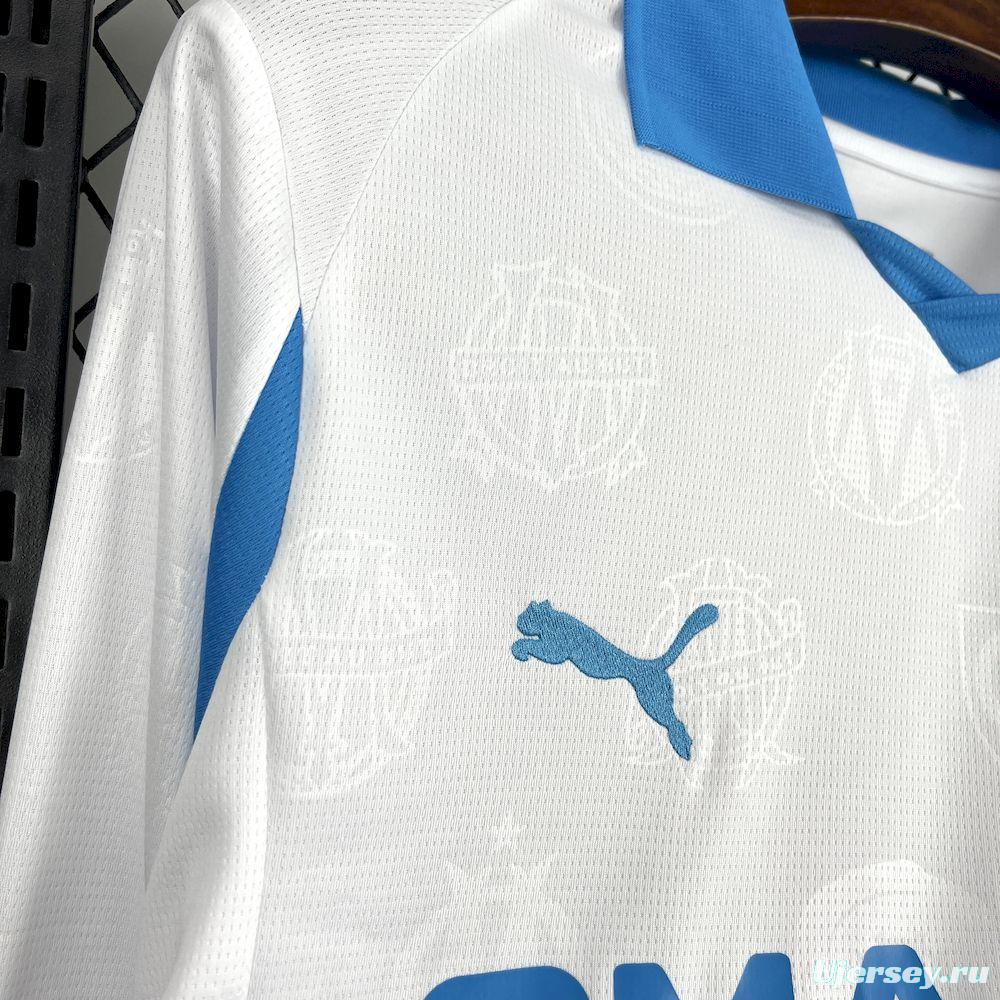 2025/26 Mens Olympique Marseille Home Long Sleeve Jersey