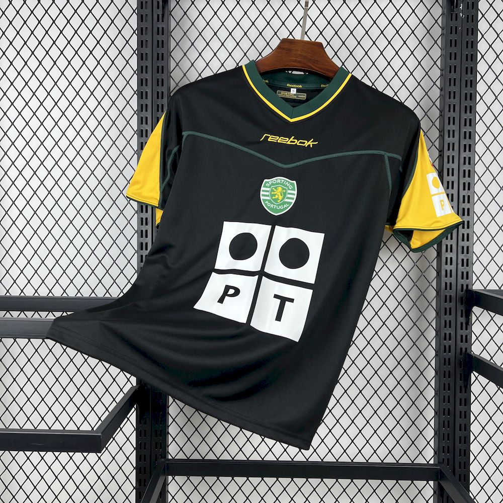2002/03  Sporting CP Retro Away Black with Yellow Sleeves Jersey