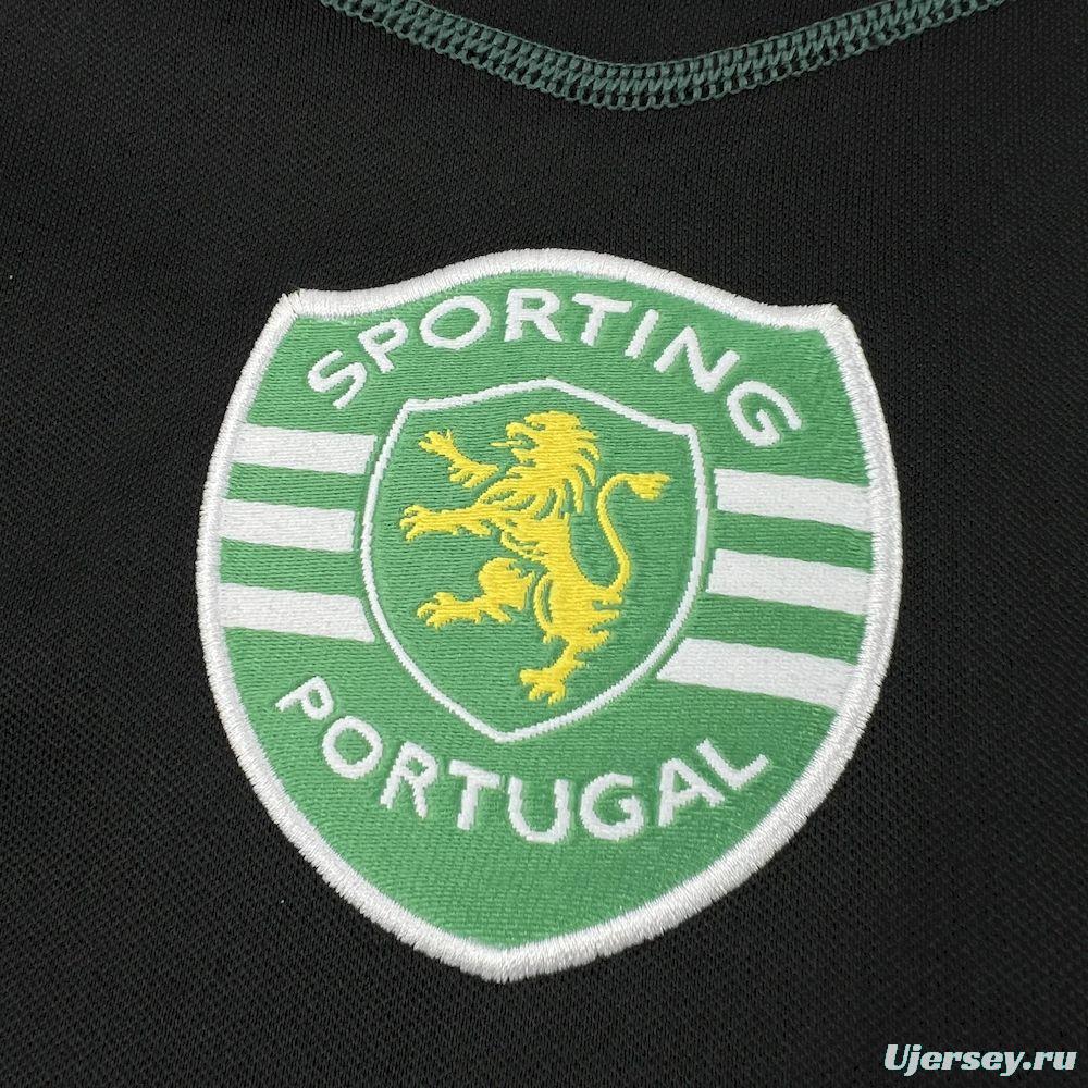2002/03  Sporting CP Retro Away Black with Yellow Sleeves Jersey