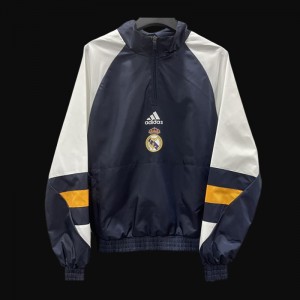 23/24 Real Madrid Grey White  half Zipper Windbreaker