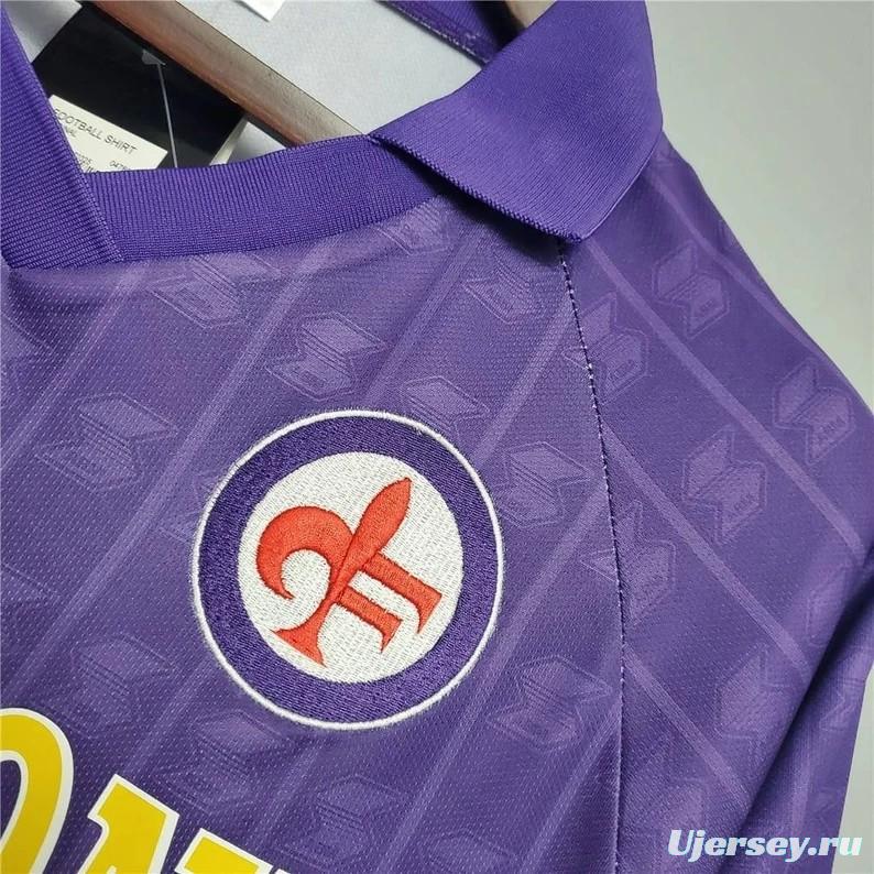 Retro 89/90 Fiorentina Home Soccer Jersey
