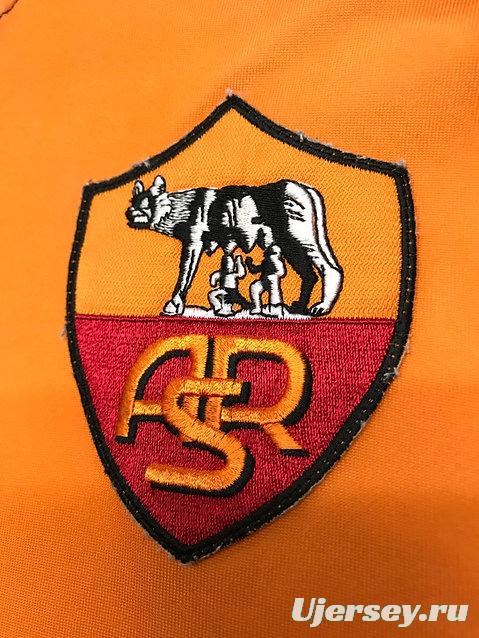 Retro 00/01 AS Roma Home Long Sleeve Jersey With Champion Patches