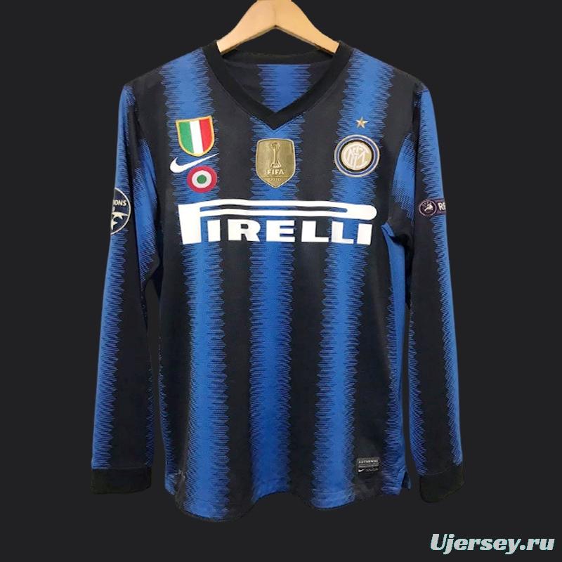 Retro 10/11 Inter Milan Home Long Sleeve Jersey