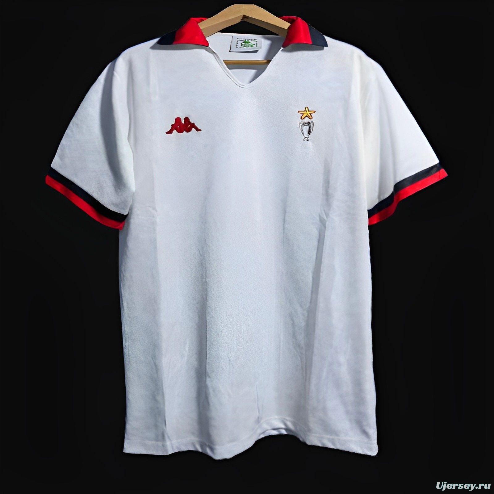 Retro 88/89 AC Miilan Away White Jersey