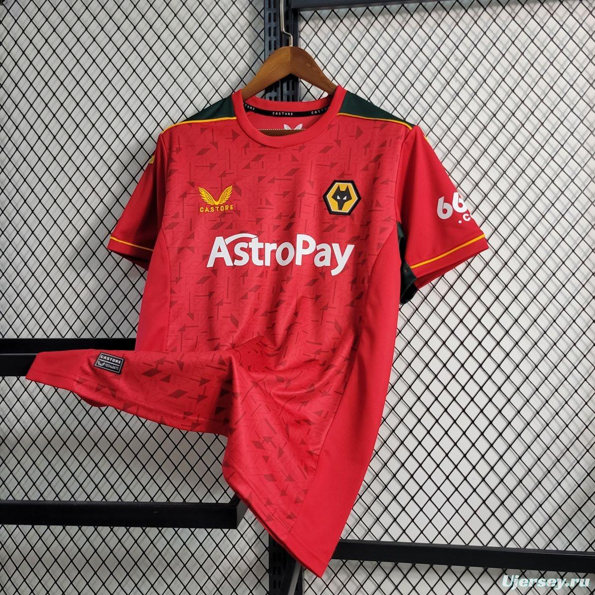 23/24 Wolverhampton Wanderers Away Red Jersey