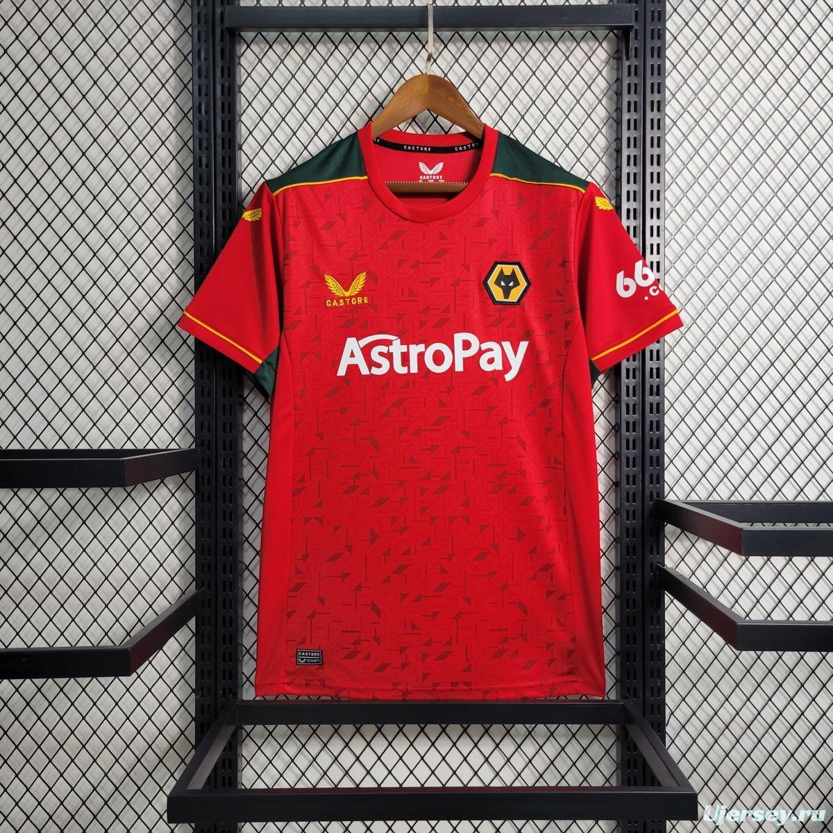 23/24 Wolverhampton Wanderers Away Red Jersey