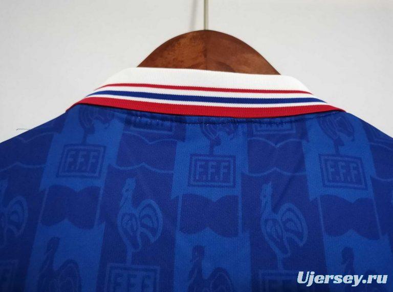 Retro 1996 France Home Jersey With EURO 1996 Patch