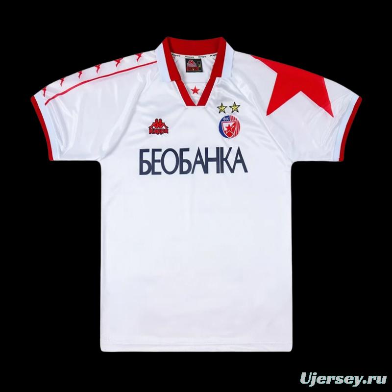 Retro 95/97 Red Star Belgrade Away White Jersey