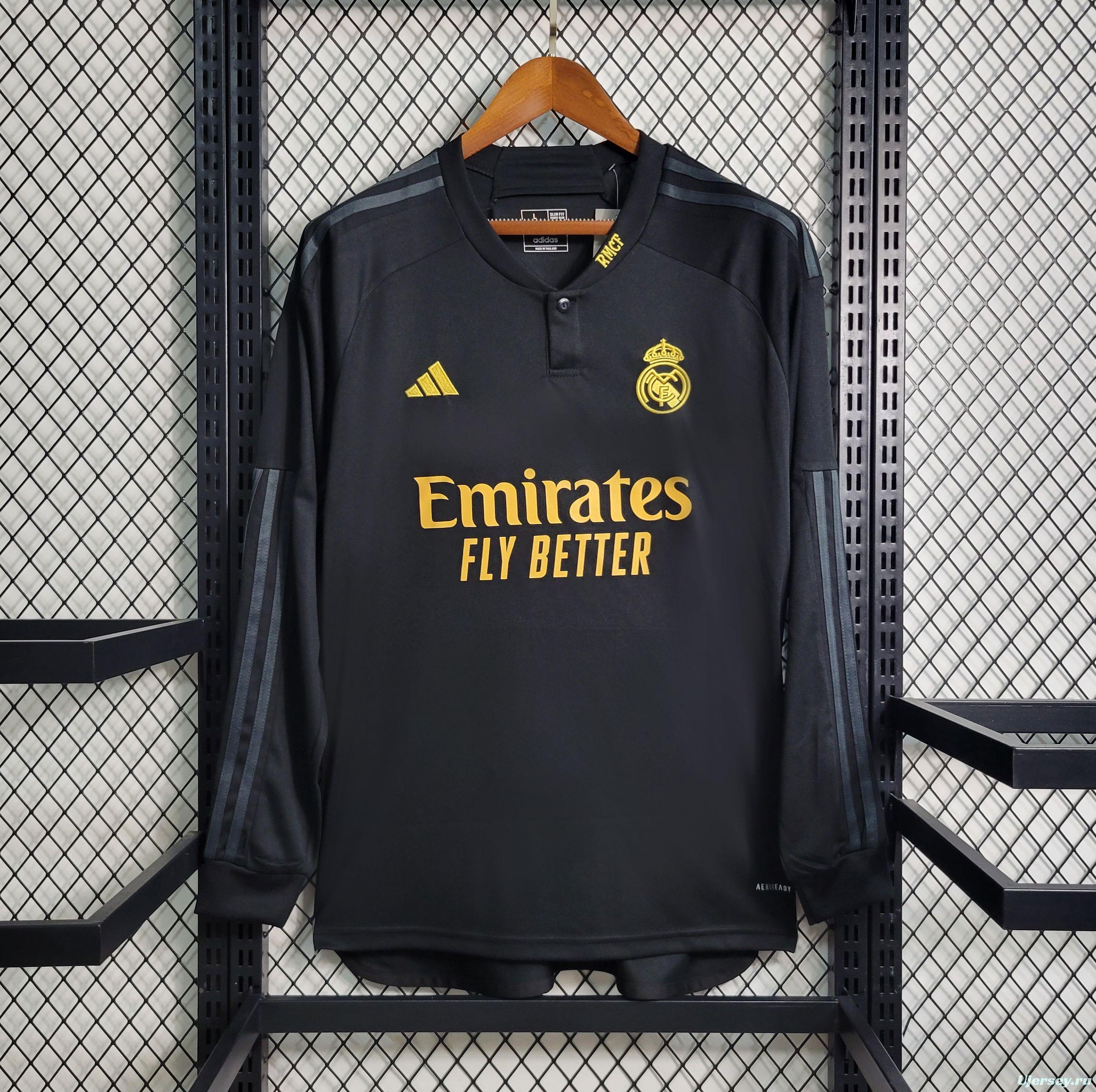 23/24 Real Madrid Black Third Long Sleeve Jersey