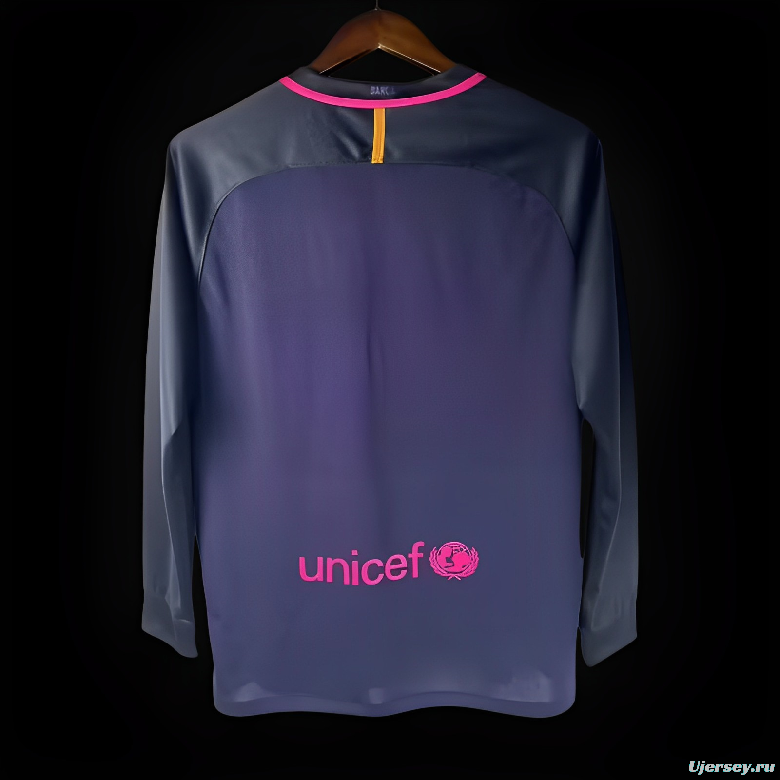 Retro 16-17 Barcelona Away Purple Long Sleeve Jersey