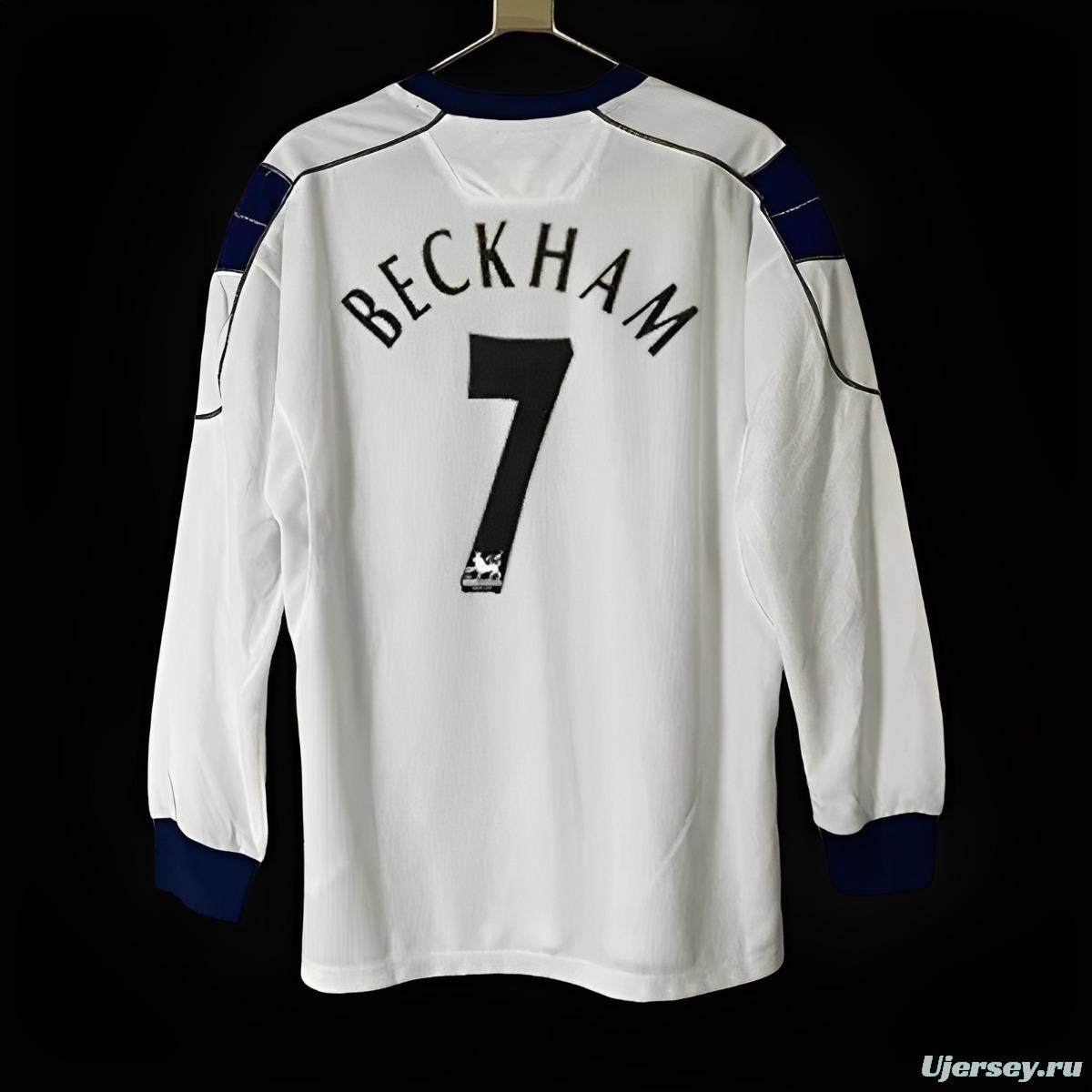 Retro 00/01 Manchester United Away Long Sleeve White Jersey