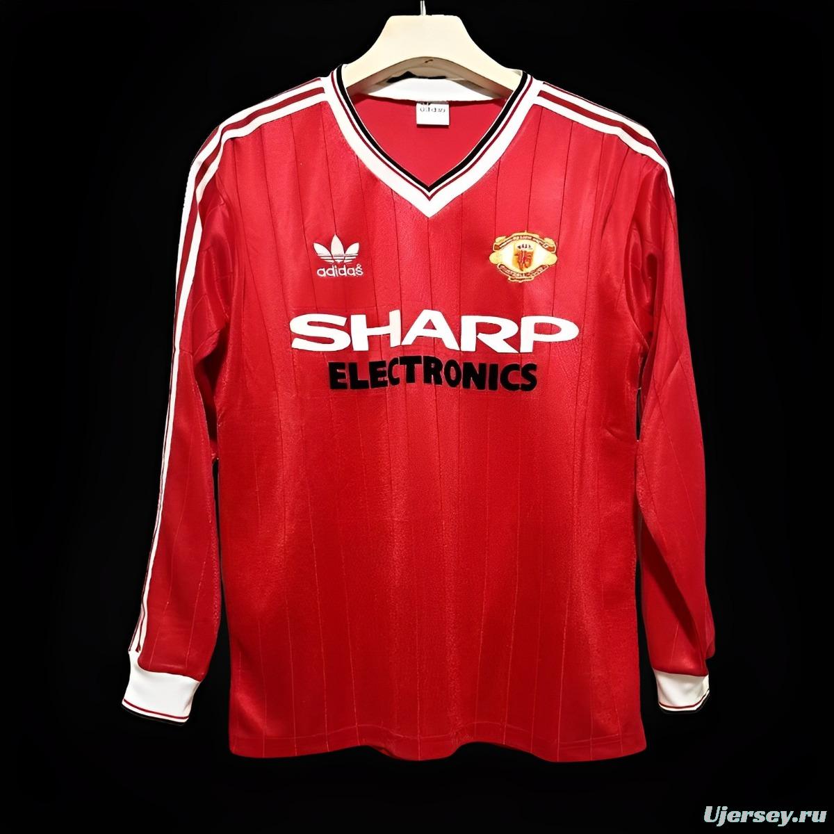 Retro 82/83 Manchester United Home Long Sleeve Jersey