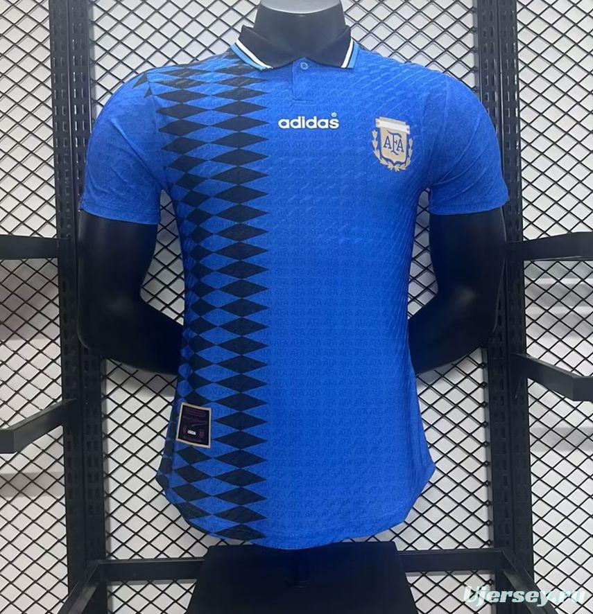 Player Version Retro 1994 Argentina Away Blue Jersey