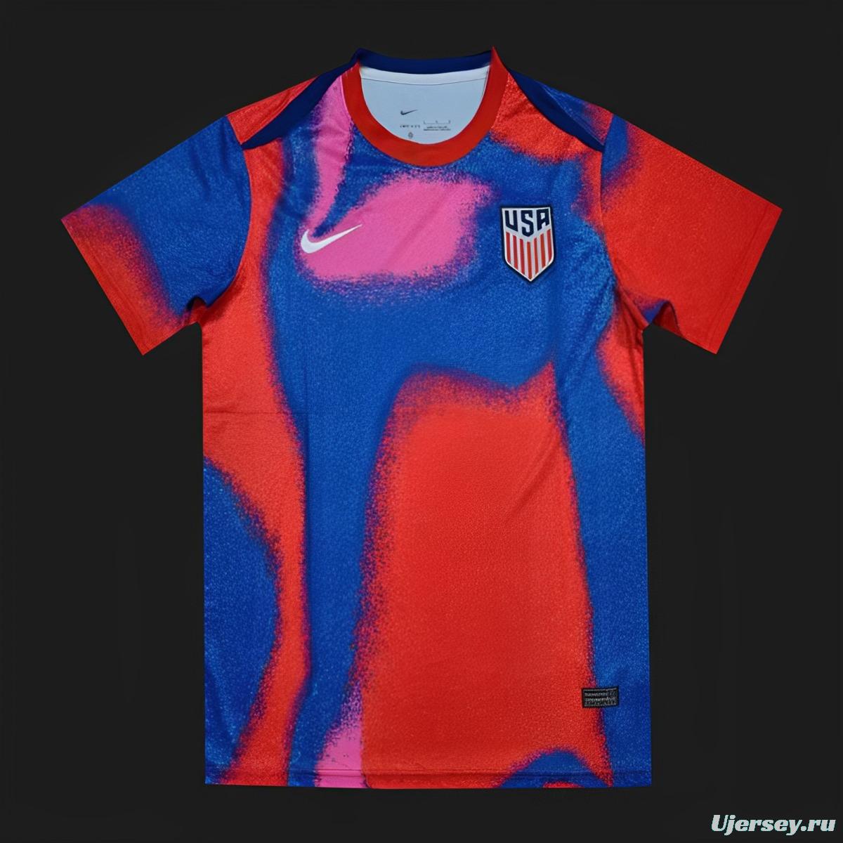 2024 USA Copa America Pre-Match Red/Blue Jersey