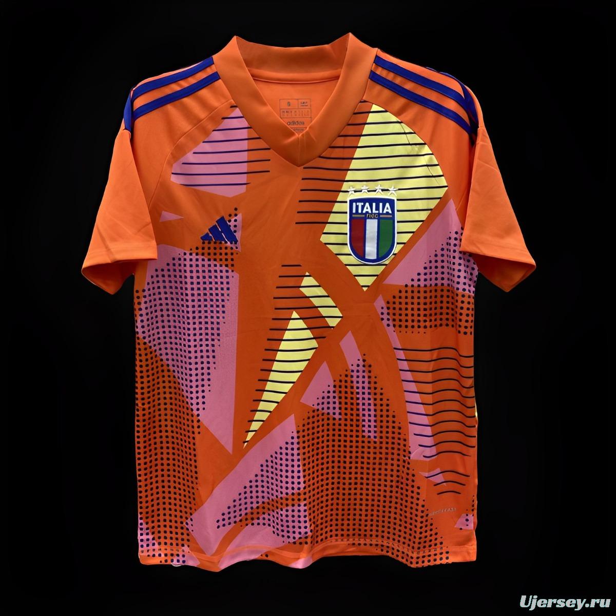 2024 Italy Orange Goalkeeper Jersey