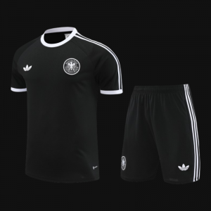 2024 Germany Black Cotton Short Sleeve Jersey+Shorts