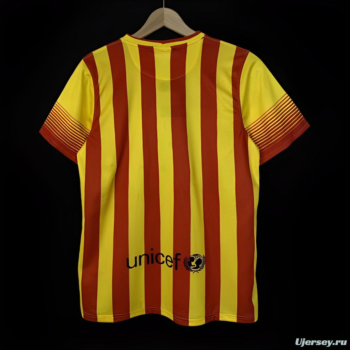 Retro 13/14 Barcelona Away Yellow Jersey