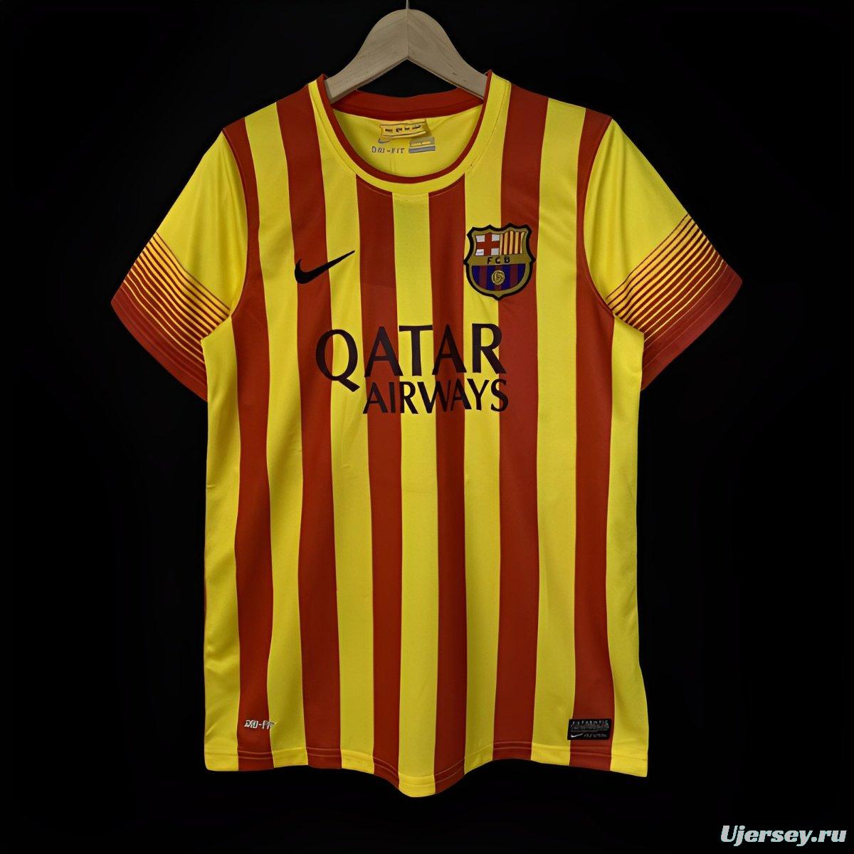 Retro 13/14 Barcelona Away Yellow Jersey