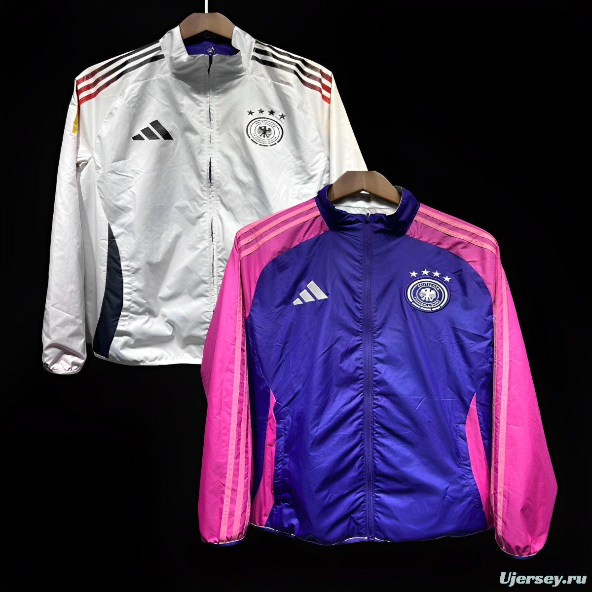 2024 Germany White/Purple Reversible Windbreaker