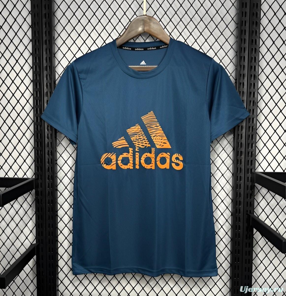 2024 Adidas Blue Cotton T-shirt  #1033