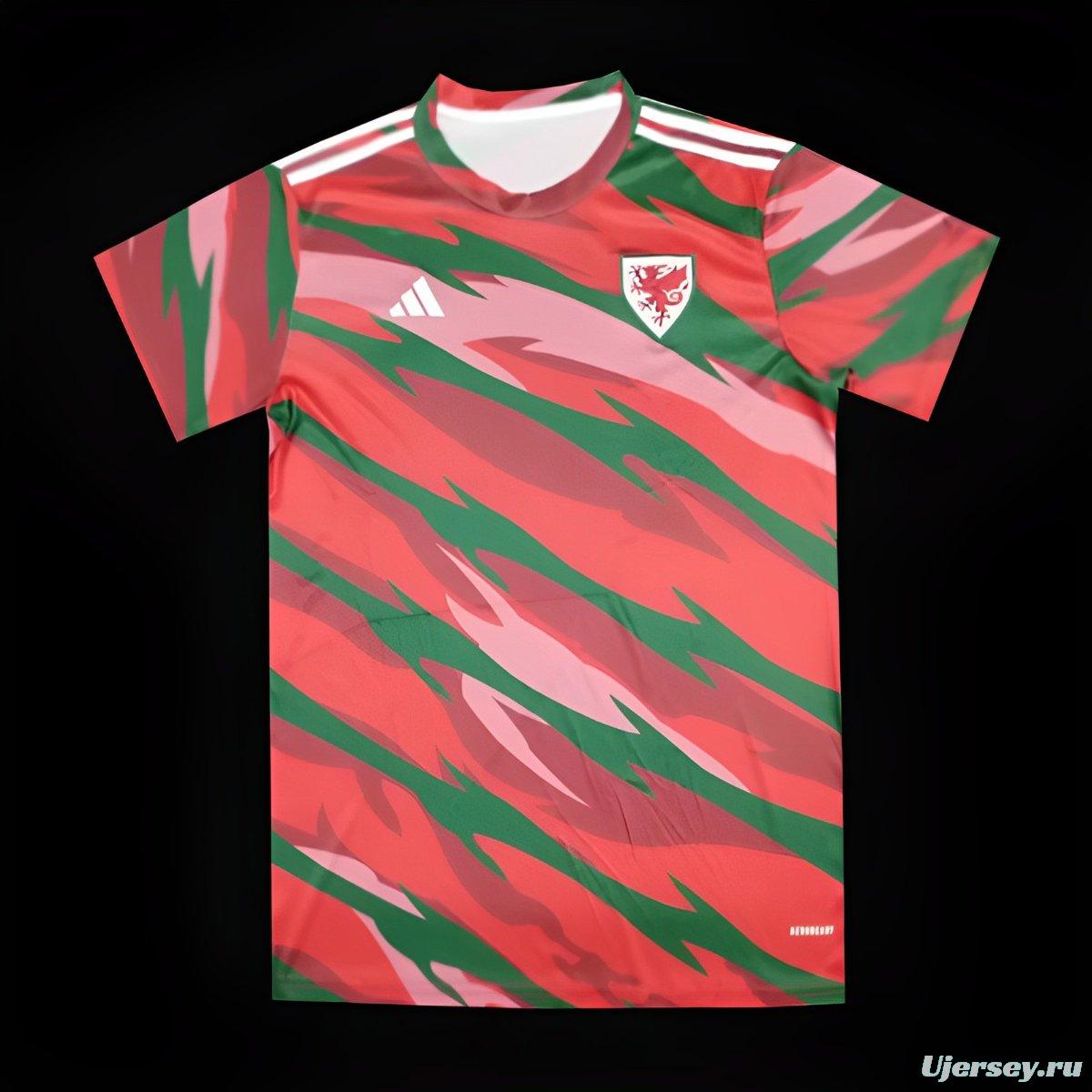 2024 Wales Orange Stripe Pre-Match Jersey