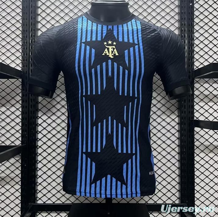 Player Version 2024 Argentina Copa America Light Blue Stripes Pre-Match Jersey