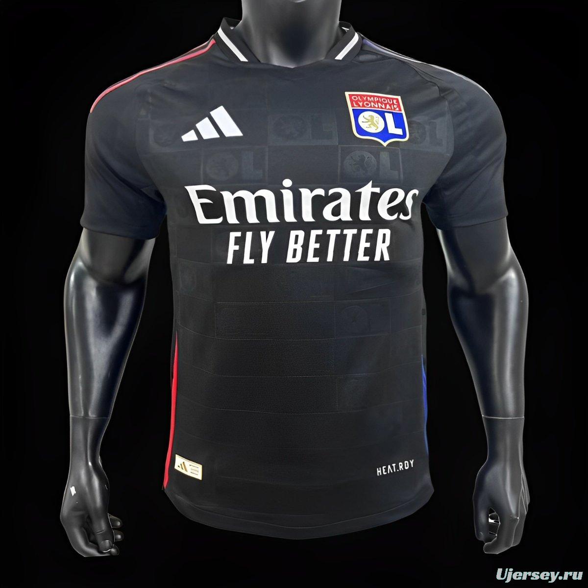 Player Version 24/25 Olympique Lyonnais Away Black Jersey