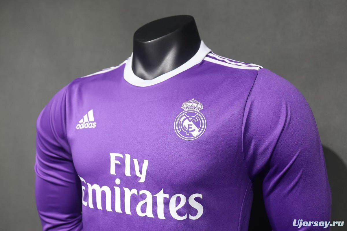 Player Version Retro 16/17 Real Madrid Away Long Sleeve Jersey