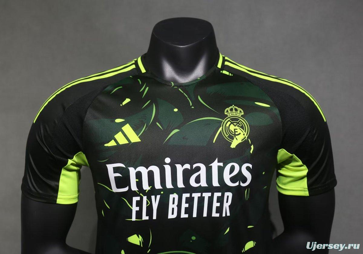 Player Version 24/25 Real Madrid Black/Green Special Pattern Pre-Match Jersey