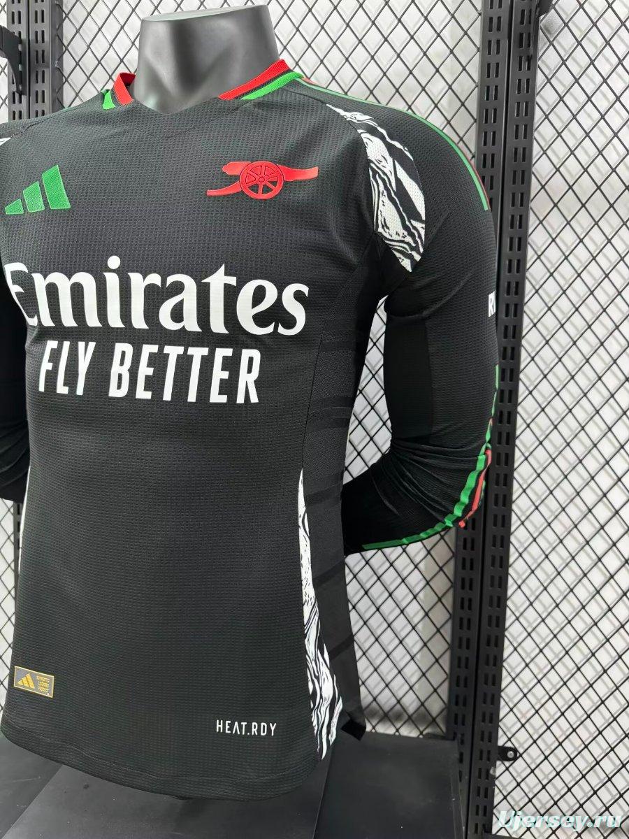 Player Version 24/25 Arsenal Away Black Long Sleeve Jersey