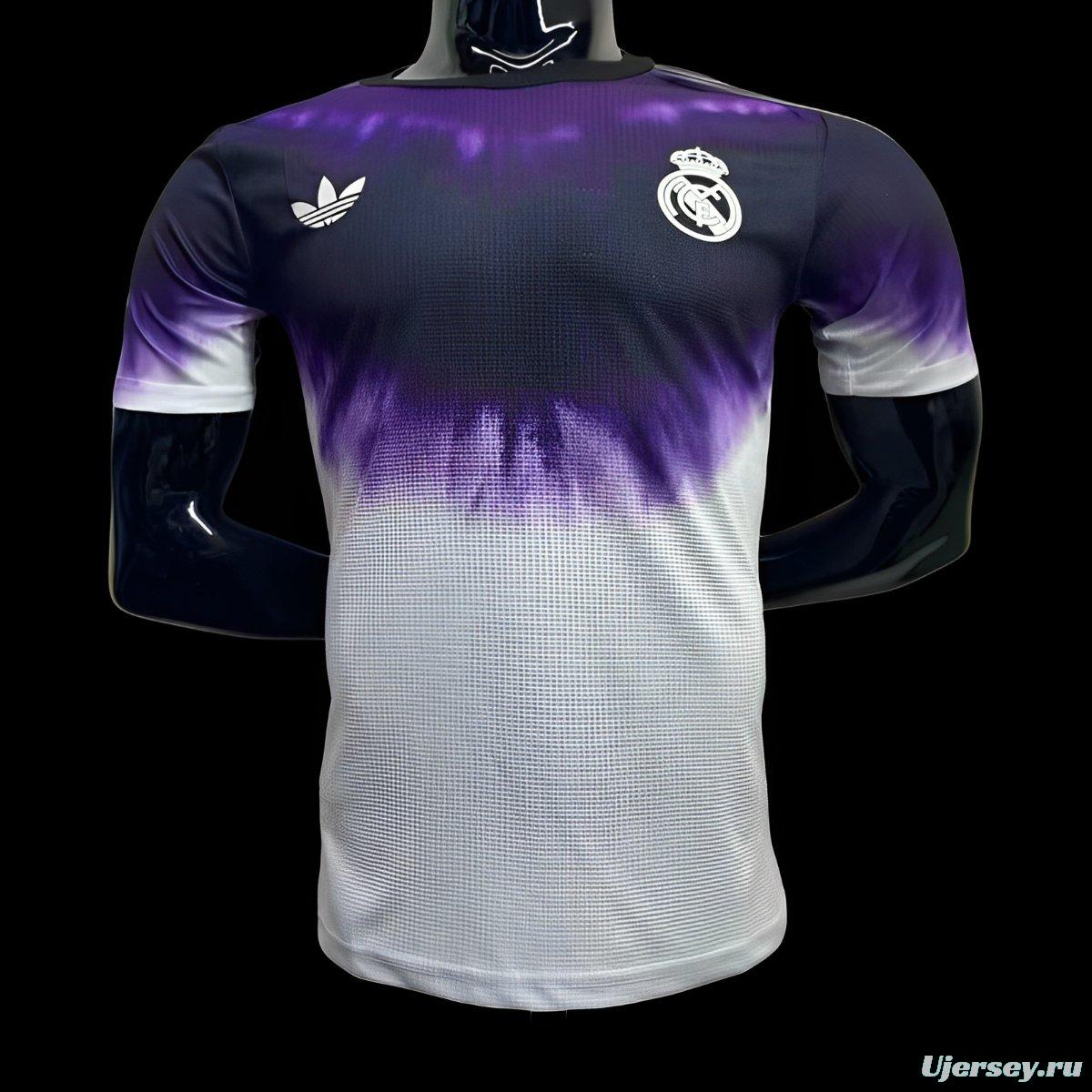 Player Version 24/25 Real Madrid Adidas Trefoil Purple/White Pre-Match Jersey