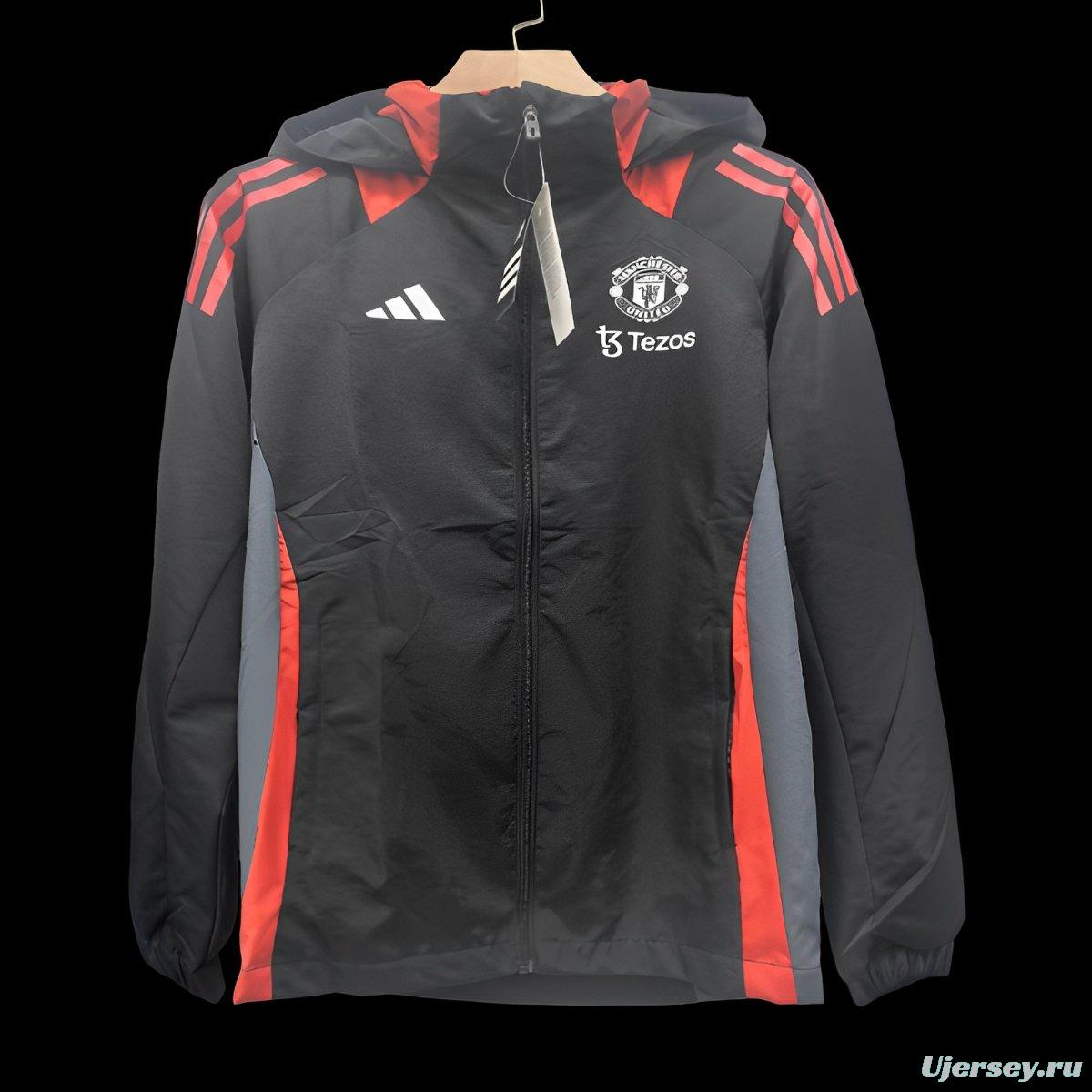 24/25 Manchester United Black/Red Windbreaker