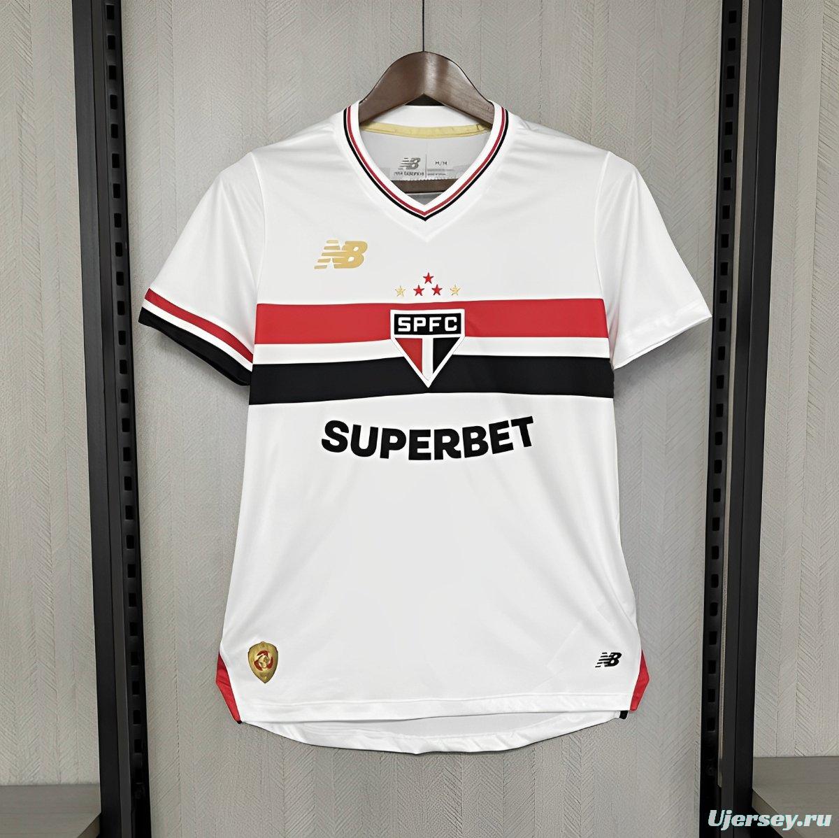 25/26 Women Sao Paulo Home Jersey With Chest Sponsor