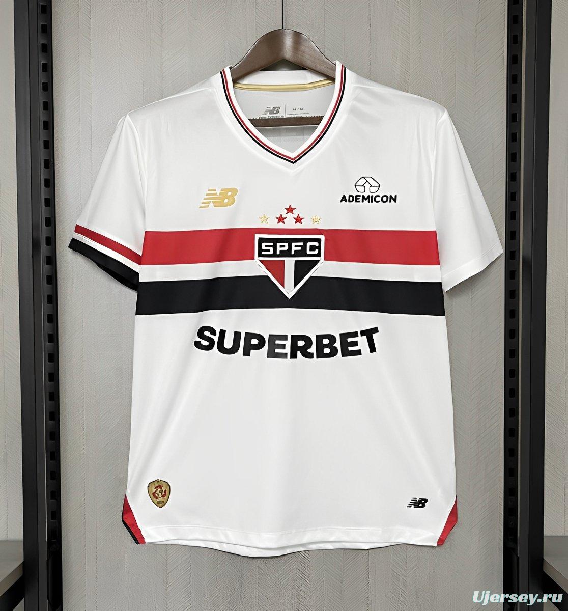 25/26 São Paulo Home Jersey With Chest Sponsor