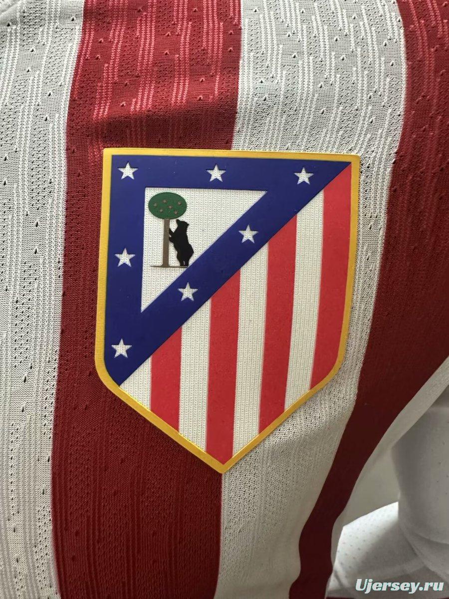 2025/26 Player Version Atletico Madrid Home Long Sleeve Jersey