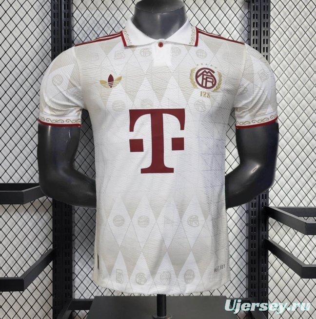 25/26 Player Version Bayern Munich White Diamond Pattern POLO Special Jersey