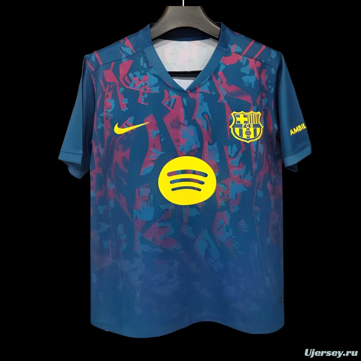 25/26 Barcelona Fourth Jersey Featured "Artistic" Design