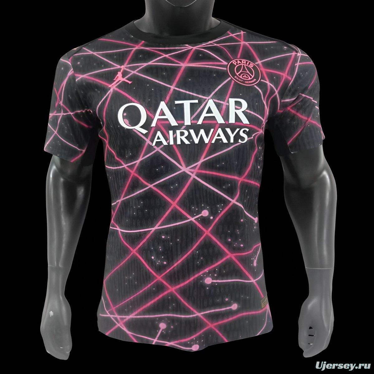 Player Version 25/26 Paris Saint-Germain Black with Pink Laser Lines Jersey