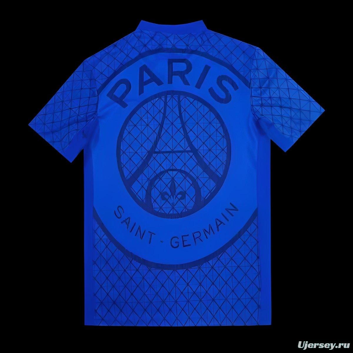 25/26 PSG Blue with Diamond Pattern Jersey
