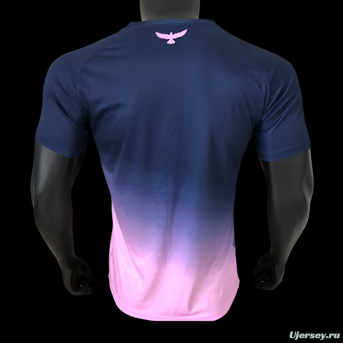Player Version 25/26 Tunisia Navy-to-Pink Gradient with Cloud Pattern Jersey