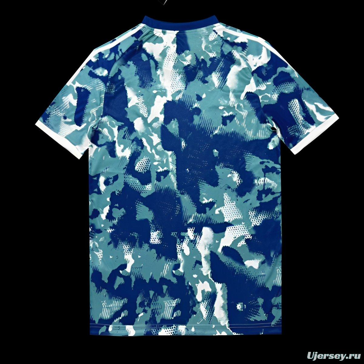 25/26 Real Madrid Blue Camouflage with Teal Pattern Jersey