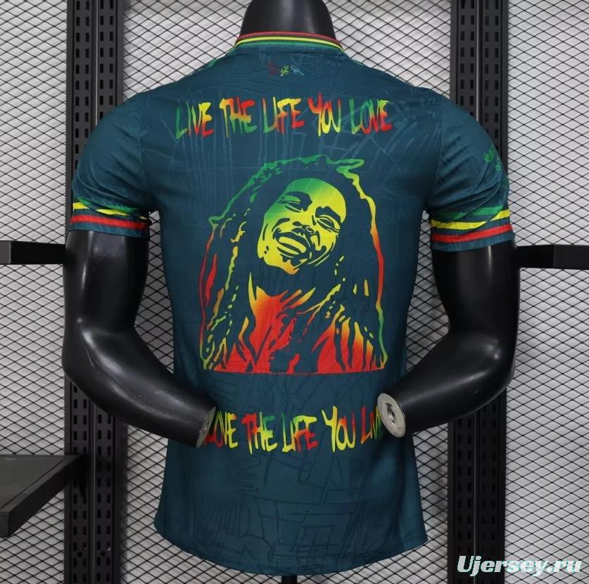 25/26 Ajax Navy Blue with Bob Marley Tribute Jersey