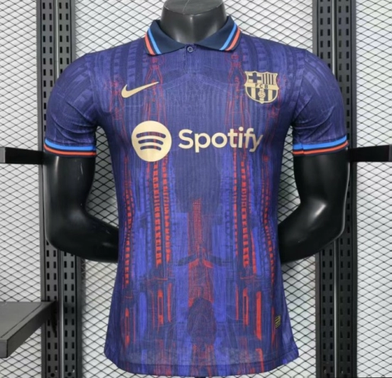 Player Version 25/26 FC Barcelona Purple with Red Streak Pattern Jersey