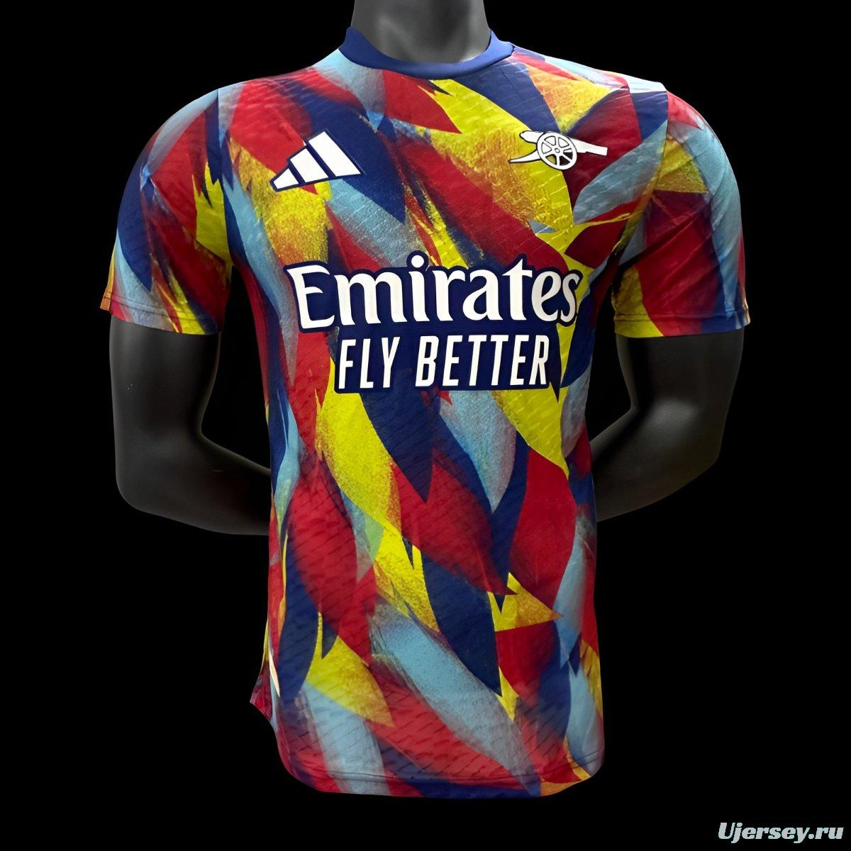 Player Version 2023/24 Arsenal FC Pre-Match Colorful Geometric Pattern Jersey