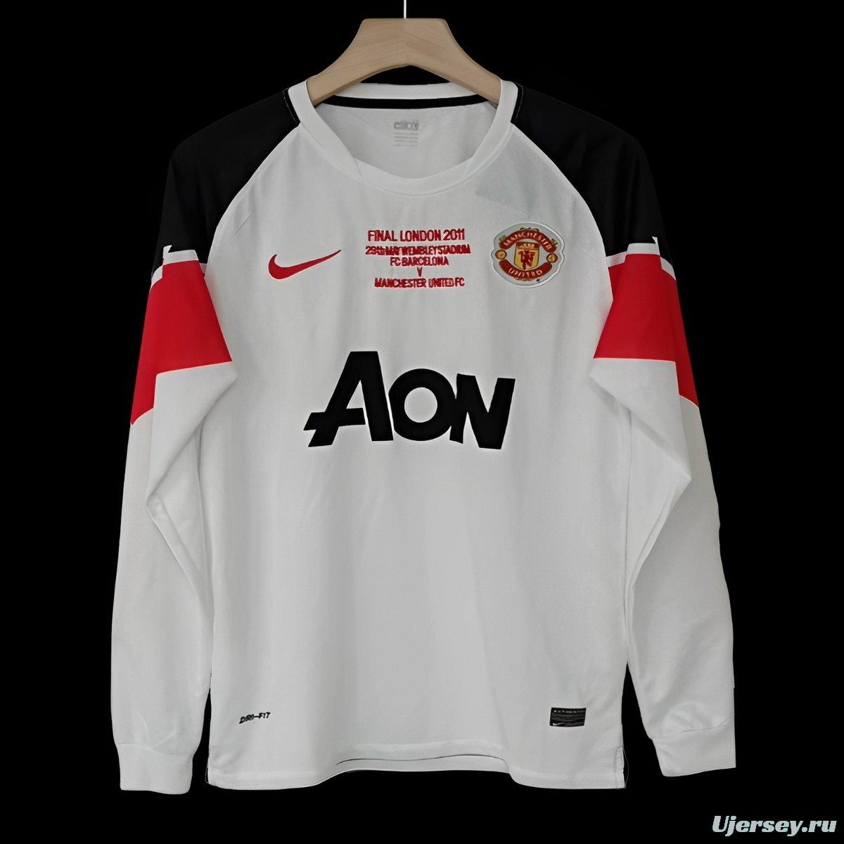 Retro 10/11 Manchester United Away Long Sleeve Champion League Jersey