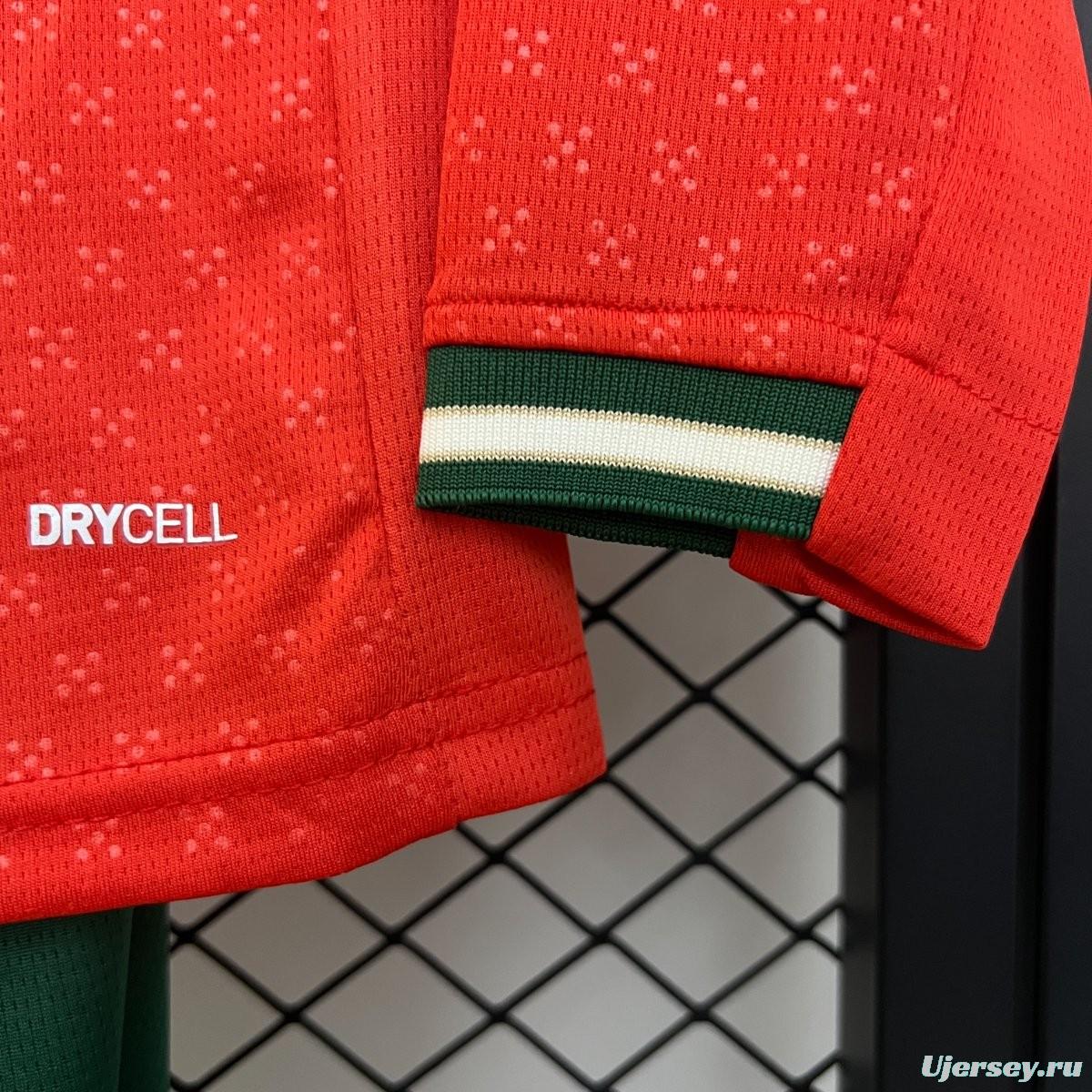 2025 Kids Portugal Home Long Sleeve Jersey