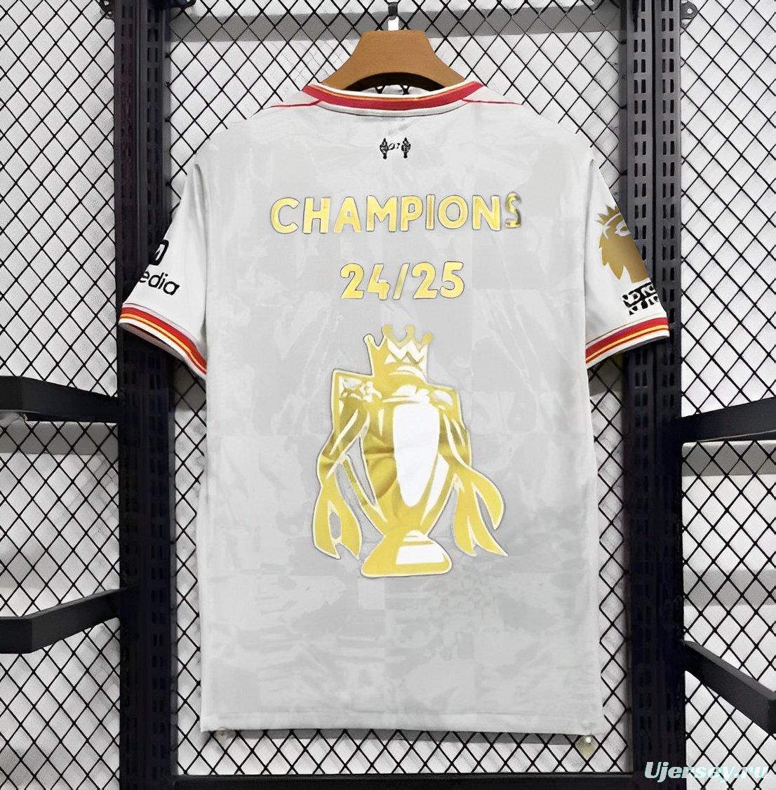 24/25 Liverpool Third White Jersey With Champion Printing