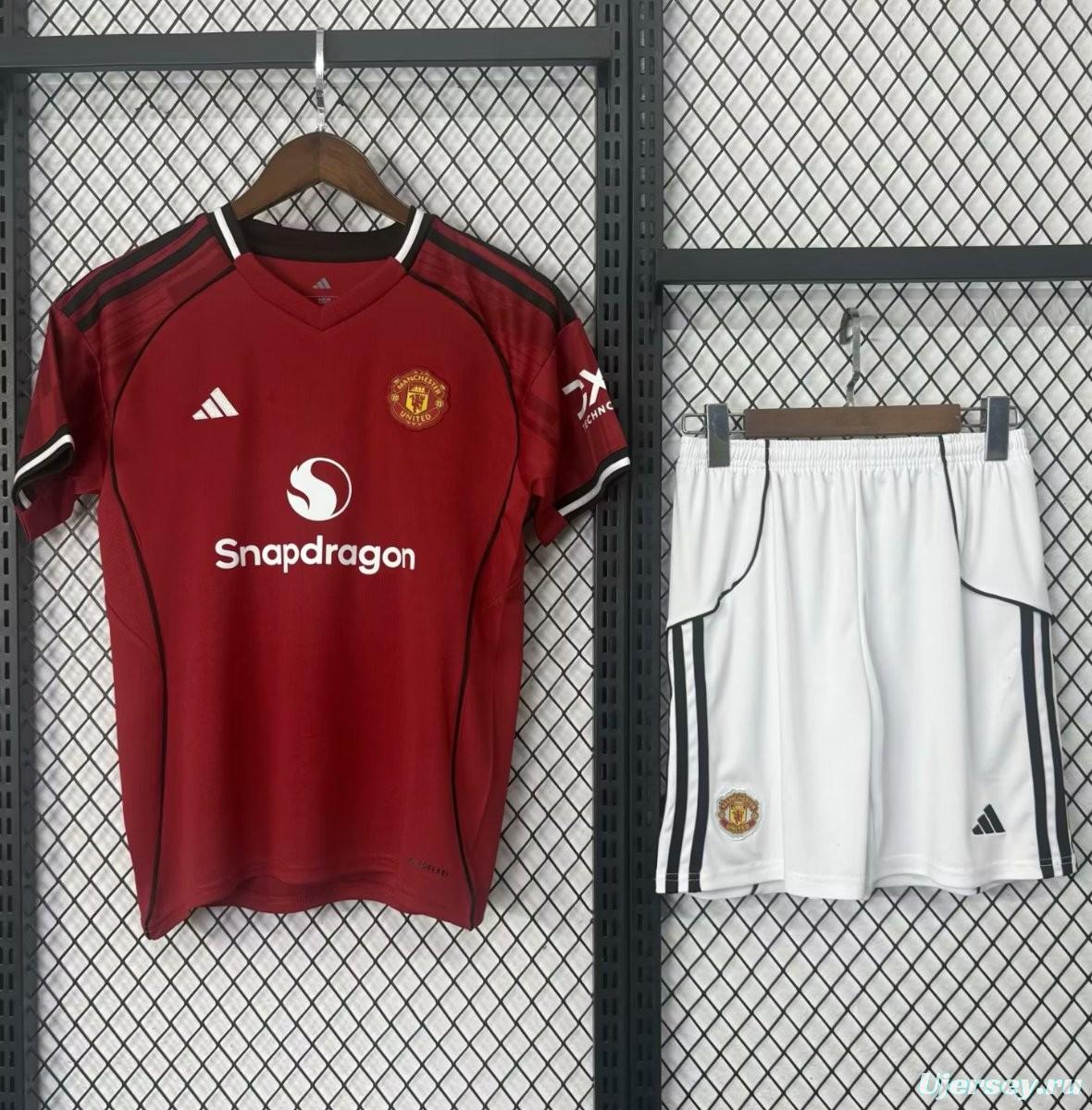 25/26 Kids Manchester United Home Jersey