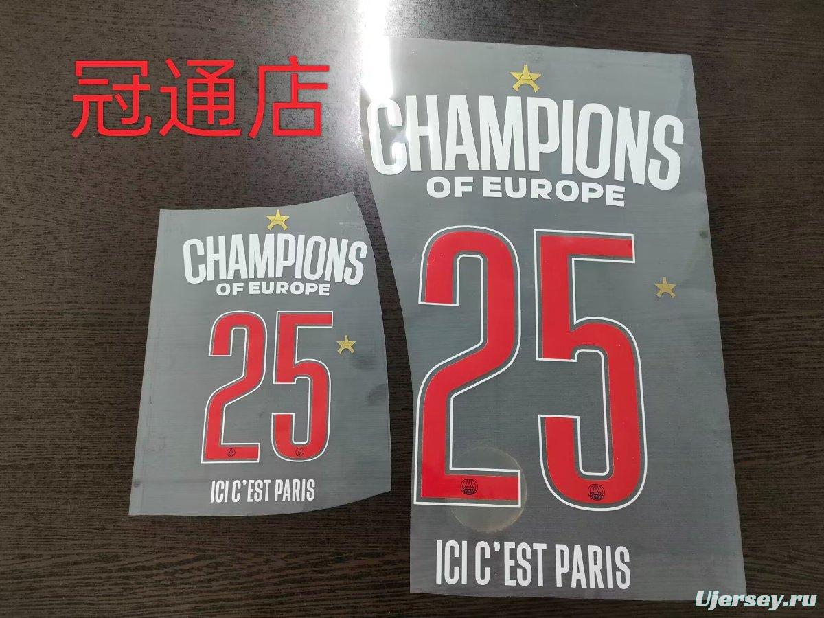 Play Version 1 Star 24/25 PSG Home Jersey With Final Match Champion Jersey