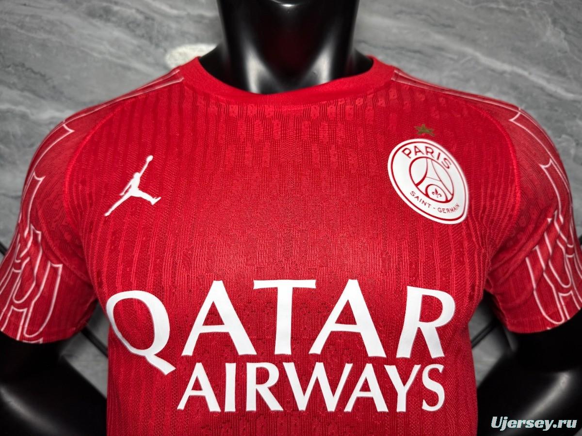 1 Star Player Version 25/26 PSG Red Champion Jersey